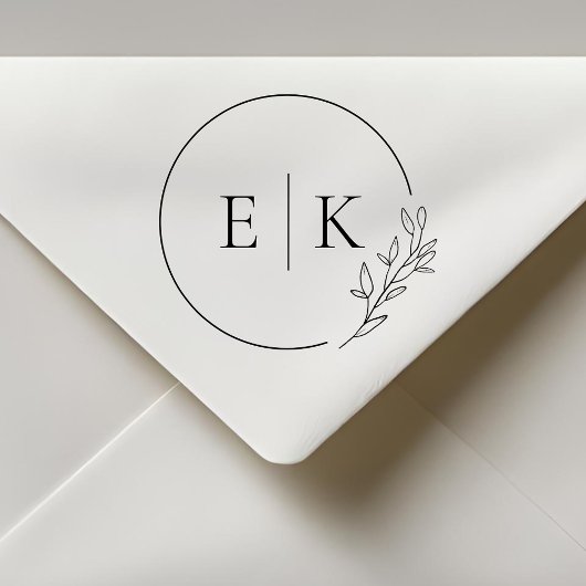 葉モダンモノグラ結婚ム セルフインキングスタンプ