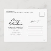 葉モダンリースメリークリスマススクリプト シーズンポストカード (裏面)