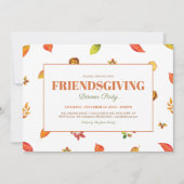 葉モダン感謝祭と友情パーティー 招待状 (正面)