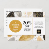 葉モダン抽象芸術クーポン割引 ポストカード (正面/裏面)