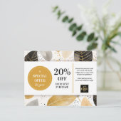 葉モダン抽象芸術クーポン割引 ポストカード (スタンド正面)