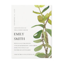 葉モダン水色葉ブライダルシャワー