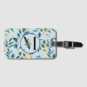 葉モダン海軍金ゴールド「Letter M」 ラゲッジタグ (正面横)