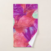 葉モダン状デザイン模様 バスタオルセット (ハンドタオル)