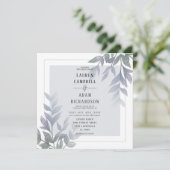 葉モダン紫薄紫結婚式招待状 招待状 (スタンド正面)