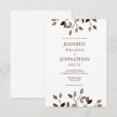 葉モダン結婚式招待状 招待状 (正面/裏面)