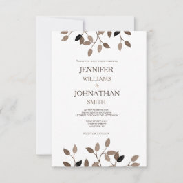 葉モダン結婚式招待状 招待状