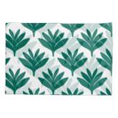 葉モダン緑色の白色パターン 枕カバー (裏面-左)