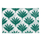 葉モダン緑色の白色パターン 枕カバー (裏面-右)