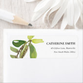 葉モダン葉の緑の水の色のアドレス ラベル (インサイチュ)