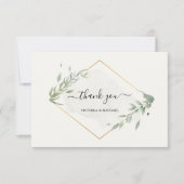 葉モダン葉水エレガント色 サンキューカード (正面)