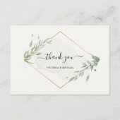 葉モダン葉水エレガント色 サンキューカード (正面)