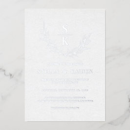 葉モダン葉線芸術エレガントな結婚式 箔招待状