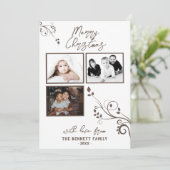 葉モダン部3フォトコラージュクリスマス カード (スタンド正面)