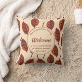 葉モダン24:15カスタムベージュウェルカム クッション (ブランケット)