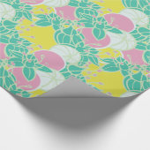 葉モダン、芽及び花包み紙 ラッピングペーパー (角)