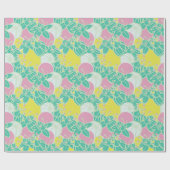 葉モダン、芽及び花包み紙 ラッピングペーパー (フラット)