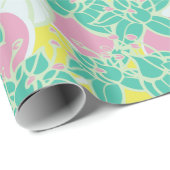 葉モダン、芽及び花包み紙 ラッピングペーパー (ロールコーナー)