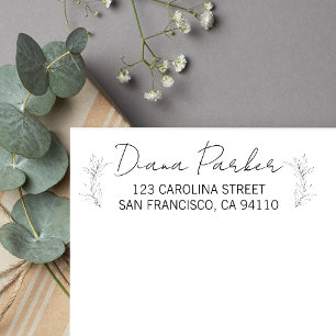 葉モダンScript差出人住所 ラバースタンプ