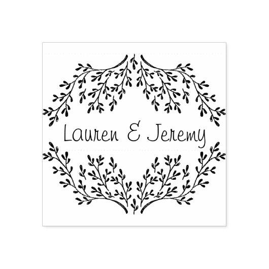 葉モノグラムエレガントスタンプ ラバースタンプ (インプリント)