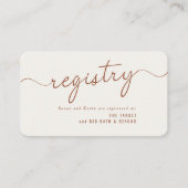 葉モノグラムミニマルウェディングシャワーギフト登録 エンクロージャーカード (正面)