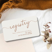 葉モノグラムミニマルウェディングシャワーギフト登録 エンクロージャーカード