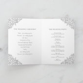 葉モノグラム芸術ダークグレー白い結婚式プログラム プログラム (内部)