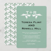 葉モノグラム 招待状 (正面/裏面)