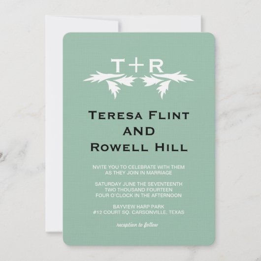 葉モノグラム 招待状 (正面)