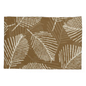 葉モノロープリント、カラメルブラウン、シームレス。 枕カバー (裏面)