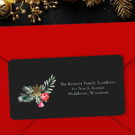 葉ユニーク飾りクリスマスオーナメント差出人住所 ラベル