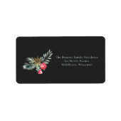 葉ユニーク飾りクリスマスオーナメント差出人住所 ラベル (正面)