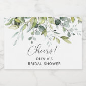 葉ユーカリブライダルシャワーきらめくワインラ スパークリングワインラベル (シングルラベル)