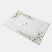 葉ユーカリ緑シンプルなミニマリストドア ドアマット (アングル)