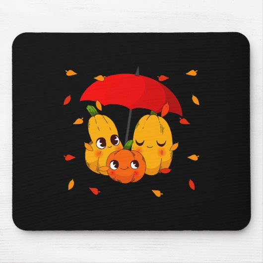 葉ラテズパンプキンスパイス秋秋ハロウィーン マウスパッド (正面)