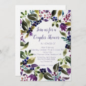 葉リースカップルのウェディングシャワー招待状 案内状 (正面/裏面)