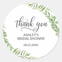 葉リースブライダルシャワーありがとう ラウンドシール