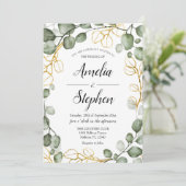 葉リースユーカリ結婚プス 招待状 (スタンド正面)