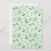 葉リース水彩緑結婚色 招待状 (裏面)