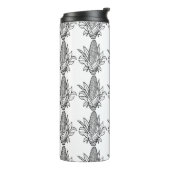 葉付きの黒と白のトウモロコシのアイコン タンブラー (回転左)