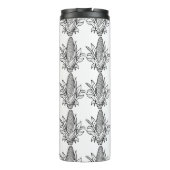 葉付きの黒と白のトウモロコシのアイコン タンブラー (裏面)