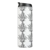 葉付きの黒と白のトウモロコシのアイコン タンブラー (回転右)