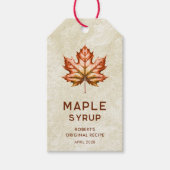 葉付きメープルシロップのラベル ギフトタグ (正面)