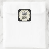 葉付きメープルシロップのラベル スクエアシール (バッグ)