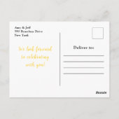 葉付きレモンの地中海のブライダルシャワー ポストカード (裏面)