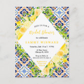 葉付きレモンの地中海のブライダルシャワー ポストカード (正面)