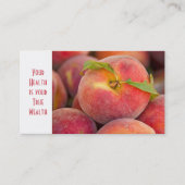 葉付き新鮮な桃 名刺 (正面)