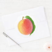 葉付き桃1本 ラウンドシール (封筒)