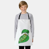 葉付き毛虫 エプロン (着用した状態)