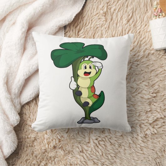 葉付き毛虫 クッション (ブランケット)